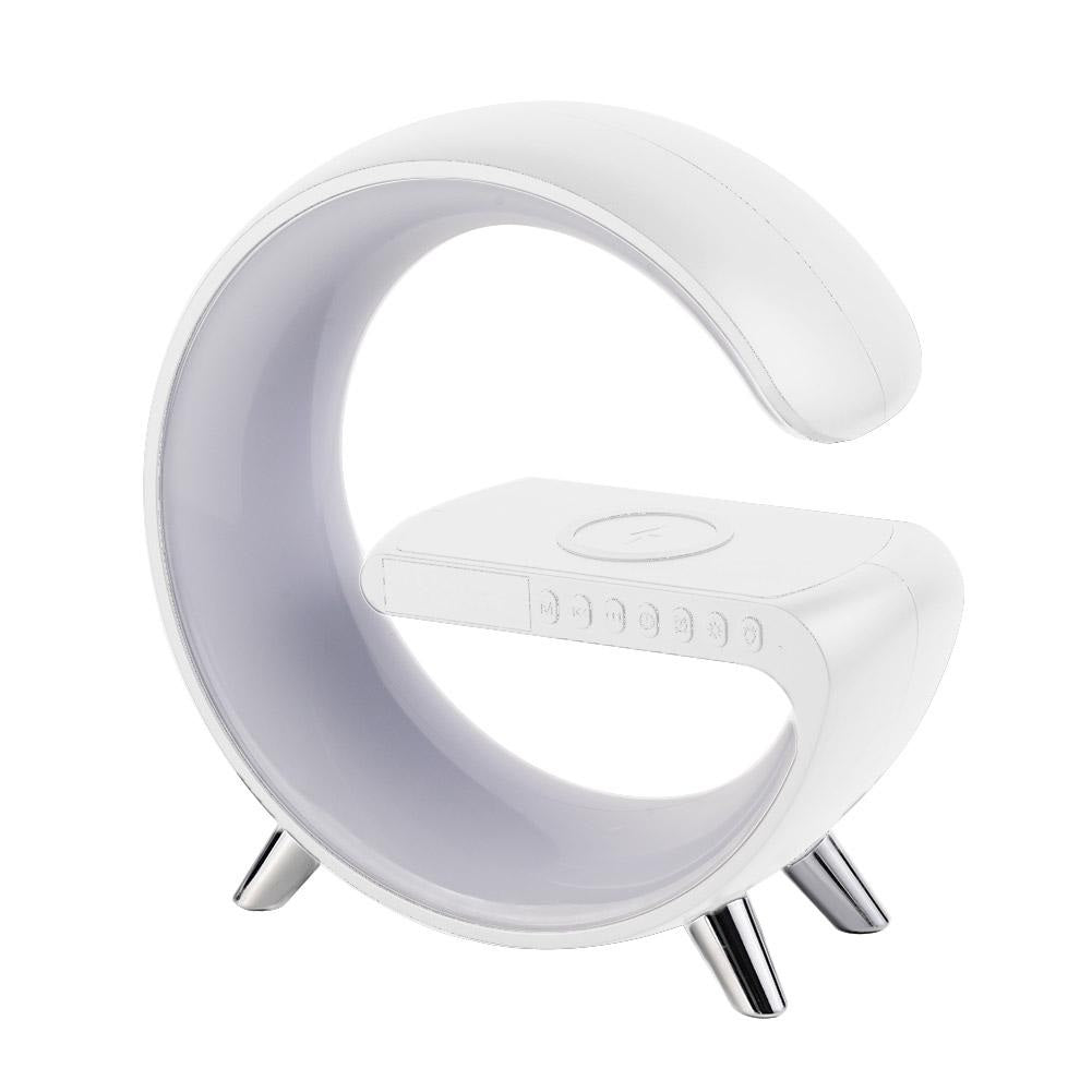 15W LED-Atmosphäre RGB-Licht Wireless Charger Wecker Schreibtischlampe Bluetooth-Lautsprecher mit APP-Steuerung